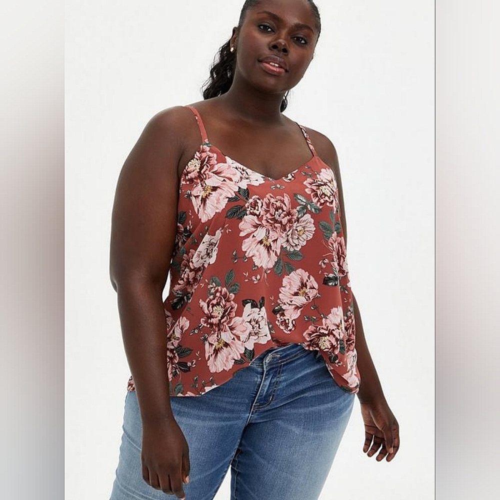 Torrid Sophie Chiffon Coquette Swing Cami Floral Tank Size 2X